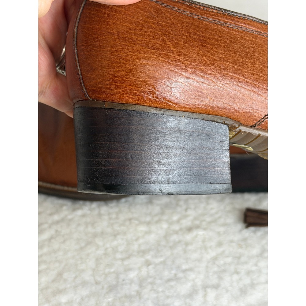 Vintage Italian Leather Womans Oxford Shoes Derby Tassel Academia Equestrian 6.5 - Picture 15 of 16